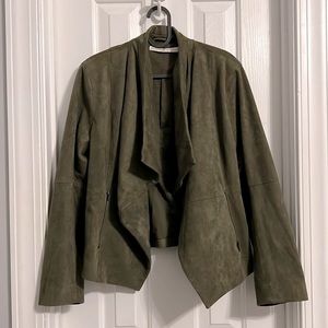 Faux Suede Olive Green Jacket